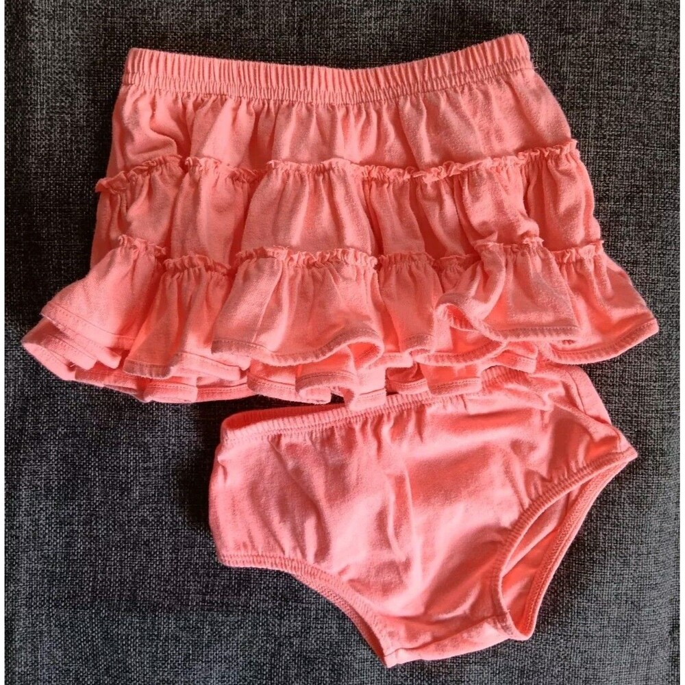 Skirt 12 months Girls Cherokee Coral Orange Ruffle With Bottoms